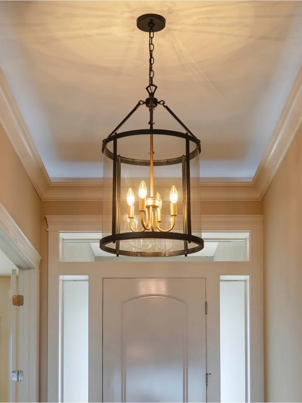 Gracie Oaks Qudarius 4-Light Dimmable Iron Drum Chandelier